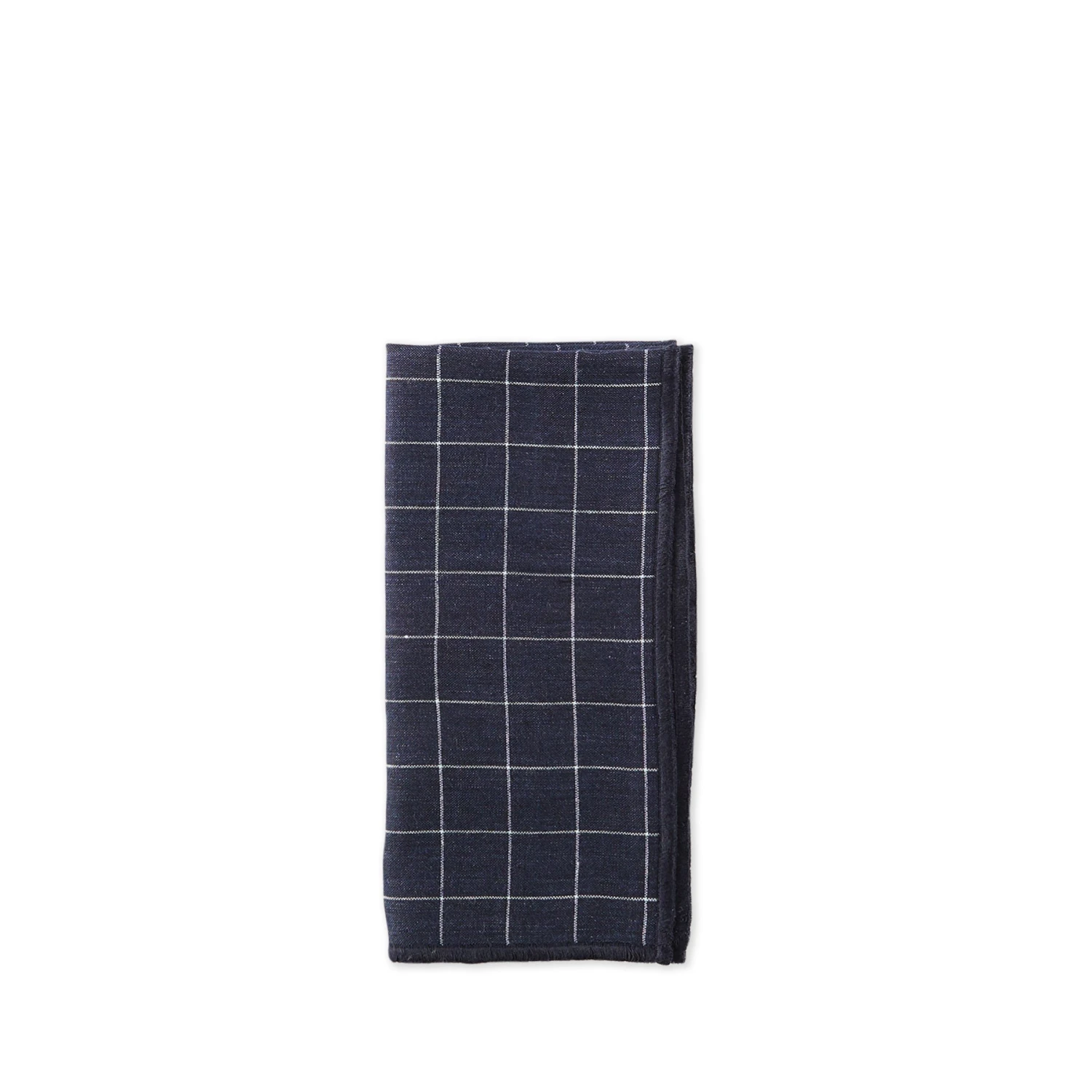 Adelene Simple Cloth Linen Windowpane Check Napkin In Dark Blue 1 Adelene Simple Cloth Linen Windowpane Check Napkin In Dark Blue