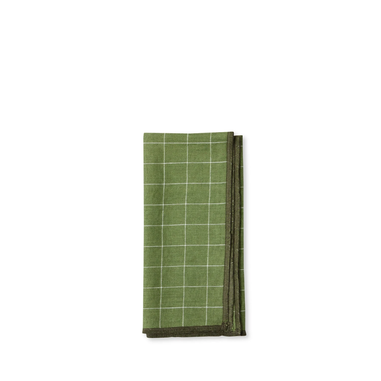 Adelene Simple Cloth All Linens Linen Windowpane Check Napkin In Dark Green 1 Adelene Simple Cloth All Linens Linen Windowpane Check Napkin In Dark Green