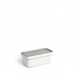 Heath Clay Studio Butter Dish In Light Gray Whale And Opaque White