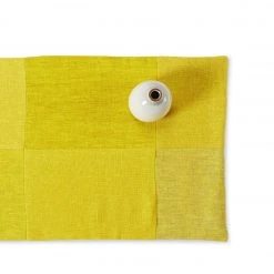 Cathy Callahan Linen Patchwork Runner In Sunshine