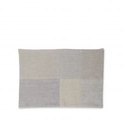 Cathy Callahan Final Few Linen Patchwork Placemat In Fog
