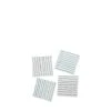 Cathy Callahan Linen Lines Coaster Set In Deep Blue And Bright Blue (Set Of 4)