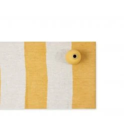 Cathy Callahan Linen Hand-Painted Stripes Runner In Sunflower New