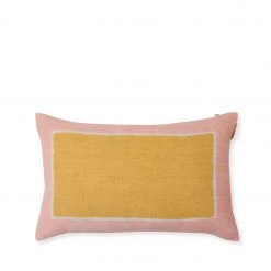 Cathy Callahan Linen Hand-Painted Pillow In Sunflower/Peach