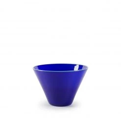 Cedric Mitchell Conical Bowl In Opaque Lapis With Celadon Lip