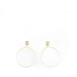 Dorian Webb Citrine Post Earrings With Enameled Hoop