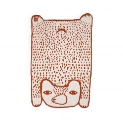 Donna Wilson Fun & Unique Bear Shaped Brushed Cotton Mini Blanket