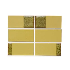 Heath Ceramics Tile Dual Glaze DG14 Ochre Blend Rectangles