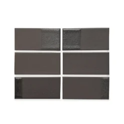 Heath Ceramics Tile DG12 Basalt Lava Blend Rectangles Dual Glaze