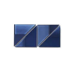 Heath Ceramics Tile DG6 Bay Blue Blend Triangles Dual Glaze