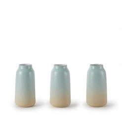 Heath Clay Studio Tall Vase In Aqua And Barley