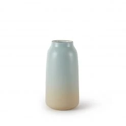 Heath Clay Studio Tall Vase In Aqua And Barley