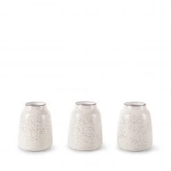 Heath Clay Studio Accessories Wide Vase In Opaque White And Matte Brown