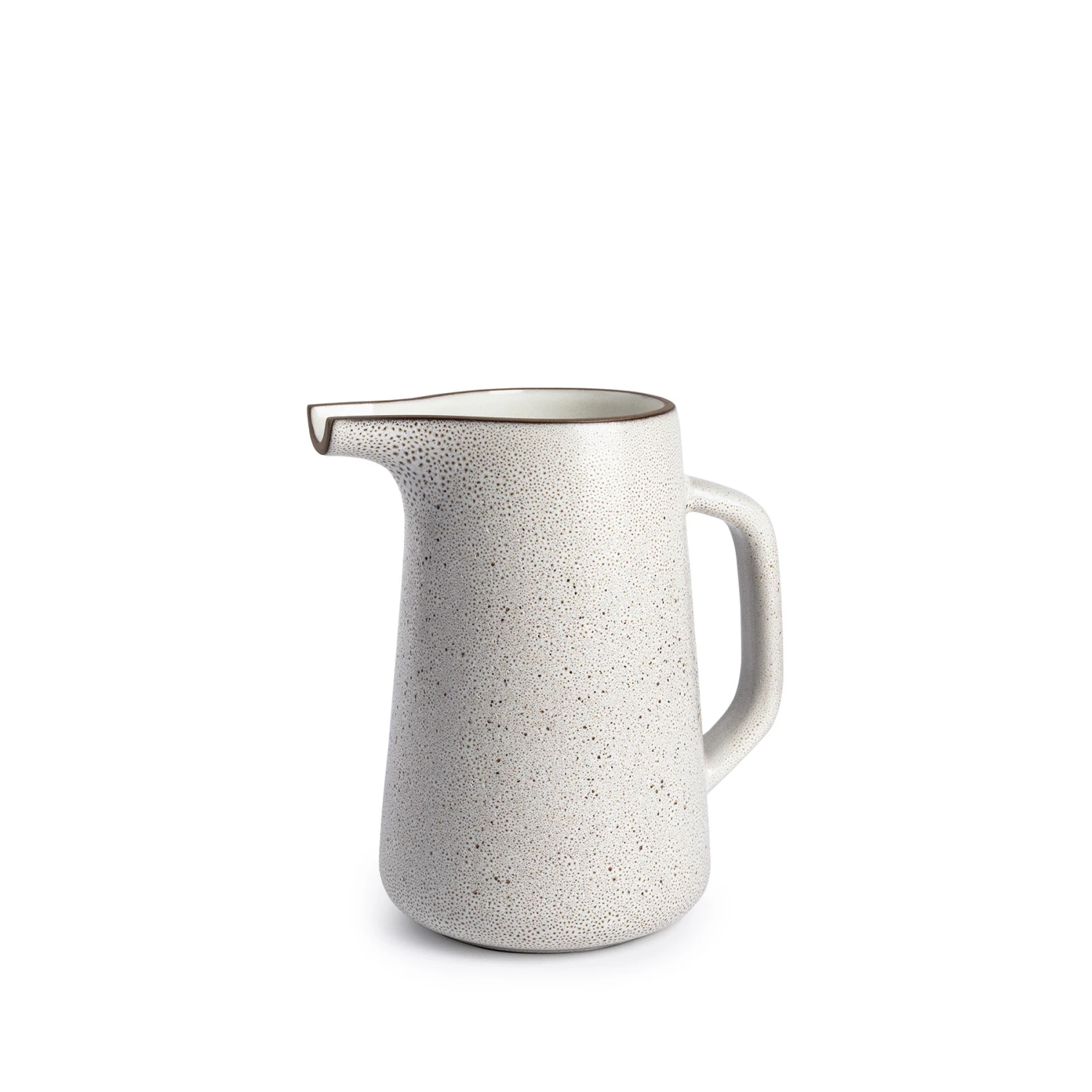 Heath Clay Studio Large Pitcher In Opaque White And Matte Brown 1 Heath Clay Studio Large Pitcher In Opaque White And Matte Brown