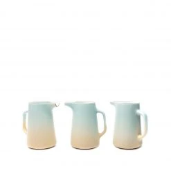 Heath Clay Studio Large Pitcher In Aqua And Barley All Dinnerware