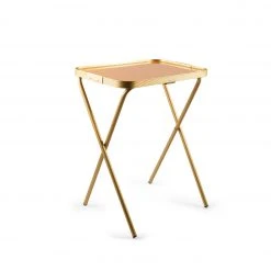 Kaymet Folding Tray Table In Signal Orange & Gold