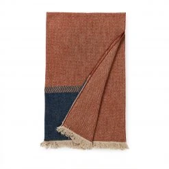 Libeco Jules Throw In Rust Herringbone Pillows & Throws