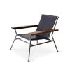Garza Marfa Saddle Leather Arm Chair In Blue With Natural Steel Base