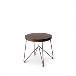 Garza Marfa Walnut Stool With Mauve Base