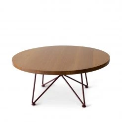 Garza Marfa Quarter Sawn Oak Cocktail Table With Wine Red Base