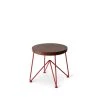 Garza Marfa Walnut Stool With Strawberry Red Base
