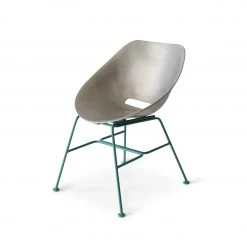 Garza Marfa Aluminum Shell Chair With Turquoise Base Furniture
