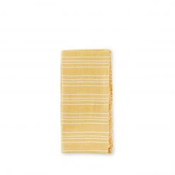 Garza Marfa Cotton Linen Small Ticking Stripe Napkins In Marigold (Set Of 4) Registry Essentials