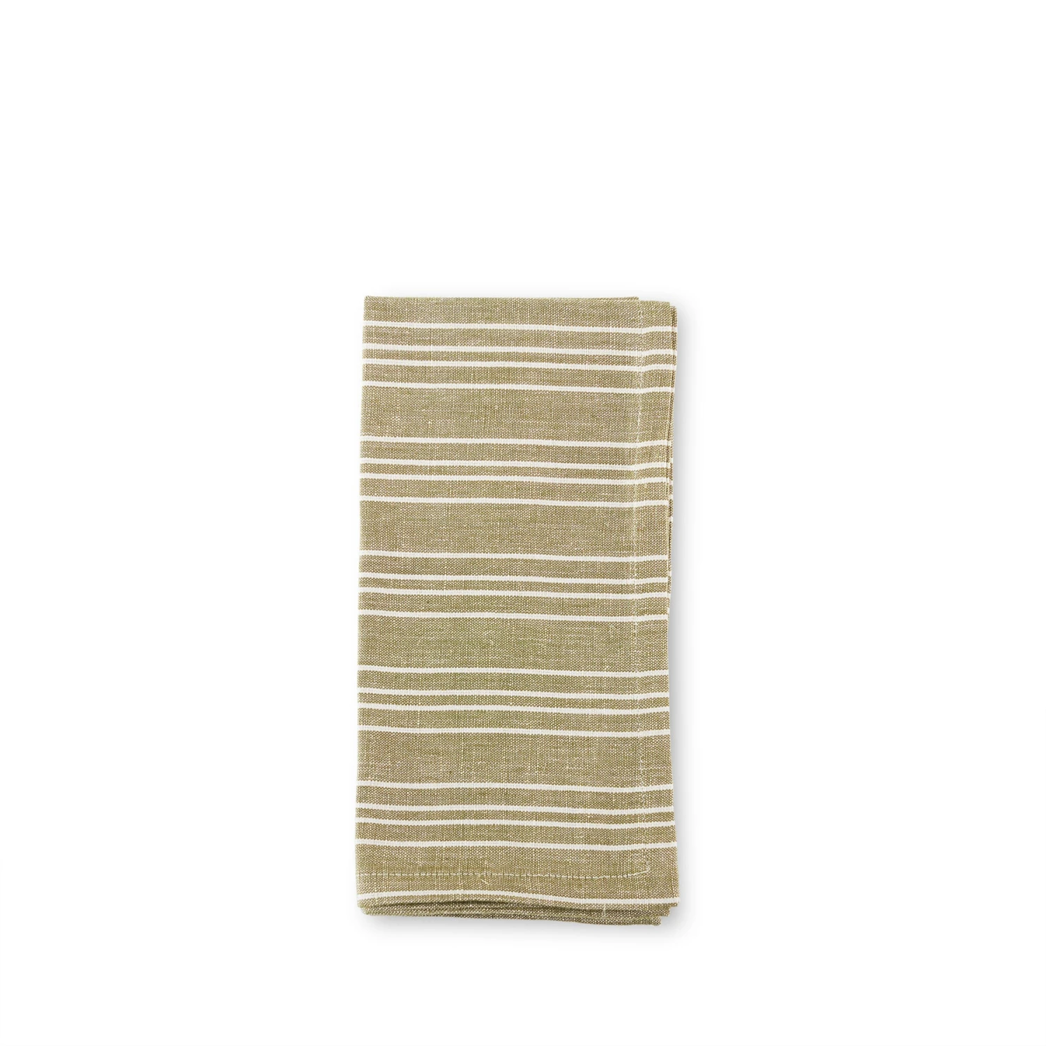 Garza Marfa Registry Essentials Cotton Linen Small Ticking Stripe Napkins In Olive (Set Of 4) 1 Garza Marfa Registry Essentials Cotton Linen Small Ticking Stripe Napkins In Olive (Set Of 4)