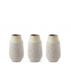 Heath Clay Studio Neck Vase In Vanilla Bean And Matte Brown
