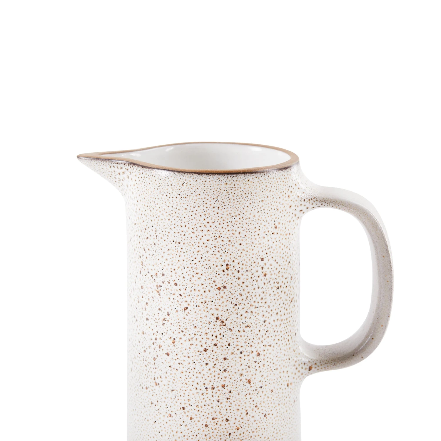 Heath Clay Studio Accessories Small Pitcher In Opaque White And Matte Brown 3 Heath Clay Studio Accessories Small Pitcher In Opaque White And Matte Brown