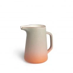 Heath Clay Studio Large Pitcher In Fog And Tangerine