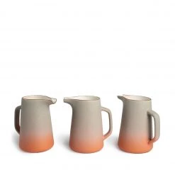 Heath Clay Studio Large Pitcher In Fog And Tangerine