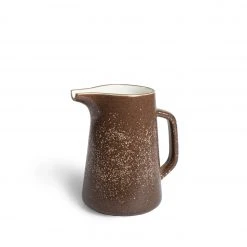 Heath Clay Studio Large Pitcher In Matte Brown And Opaque White