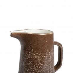 Heath Clay Studio Large Pitcher In Matte Brown And Opaque White
