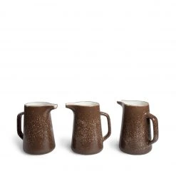 Heath Clay Studio Large Pitcher In Matte Brown And Opaque White