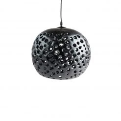 Stan Bitters 14" Ceramic Hanging Lantern In Black