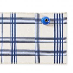 Studiopatró Wilde Linen Plaid Runner In Blue