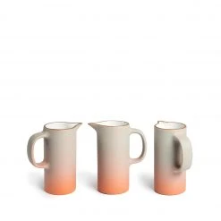 Heath Clay Studio Accessories Small Pitcher In Fog And Tangerine