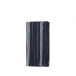 Tensira All Linens Cotton Striped Napkin In Blue And Black