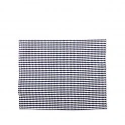 Tensira Cotton Gingham Placemat In Blue And Off-White