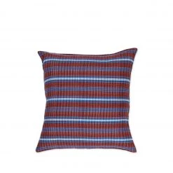Tensira Cotton Tartan Pillow In Red And Blue