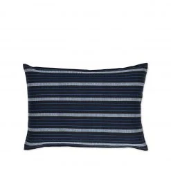 Tensira Cotton Striped Pillow In Blue And Black