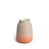 Heath Clay Studio Accessories Wide Vase In Fog And Tangerine
