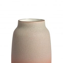 Heath Clay Studio Accessories Wide Vase In Fog And Tangerine