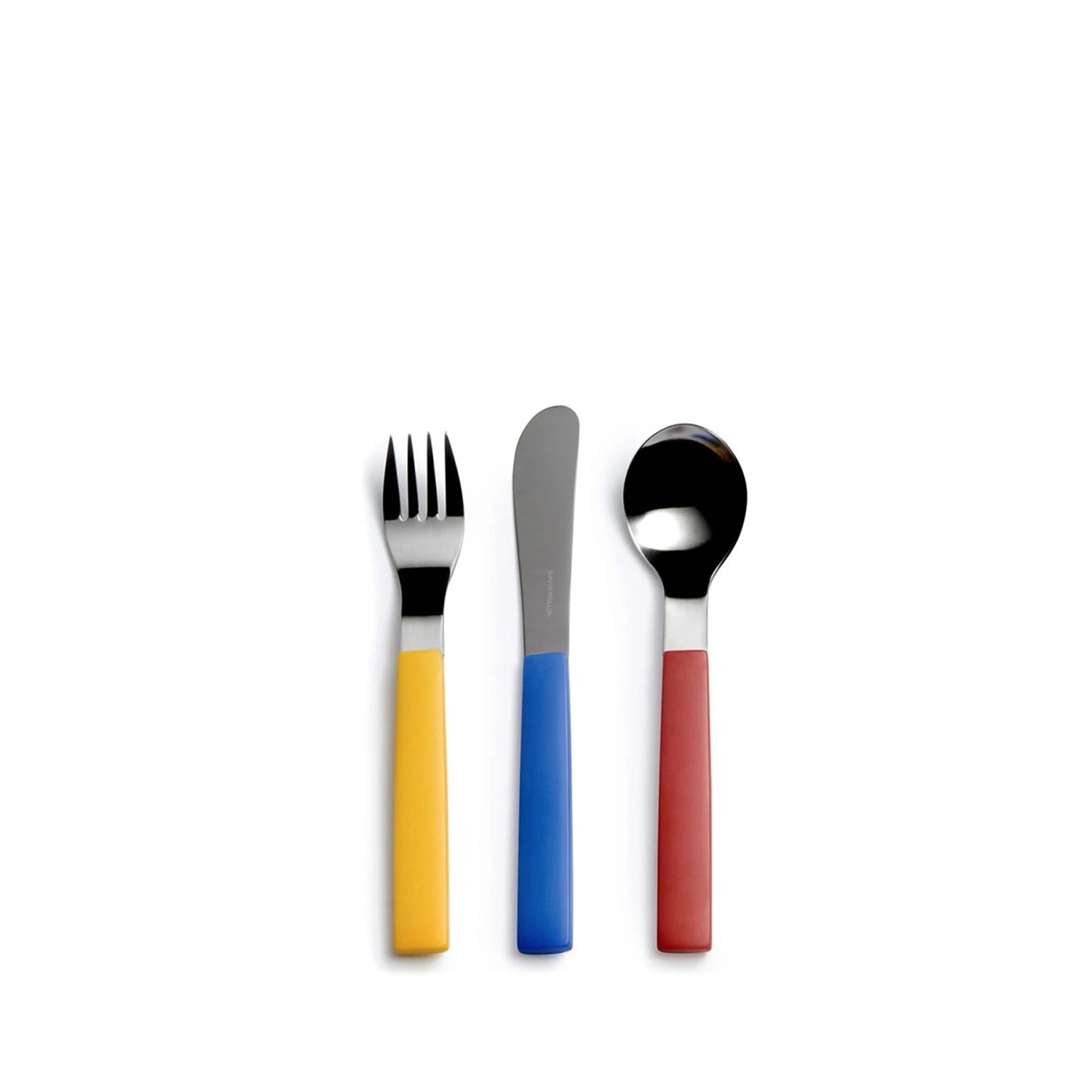 David Mellor Heath Kids Flatware Set With Multi-Colored Handles 1 David Mellor Heath Kids Flatware Set With Multi-Colored Handles