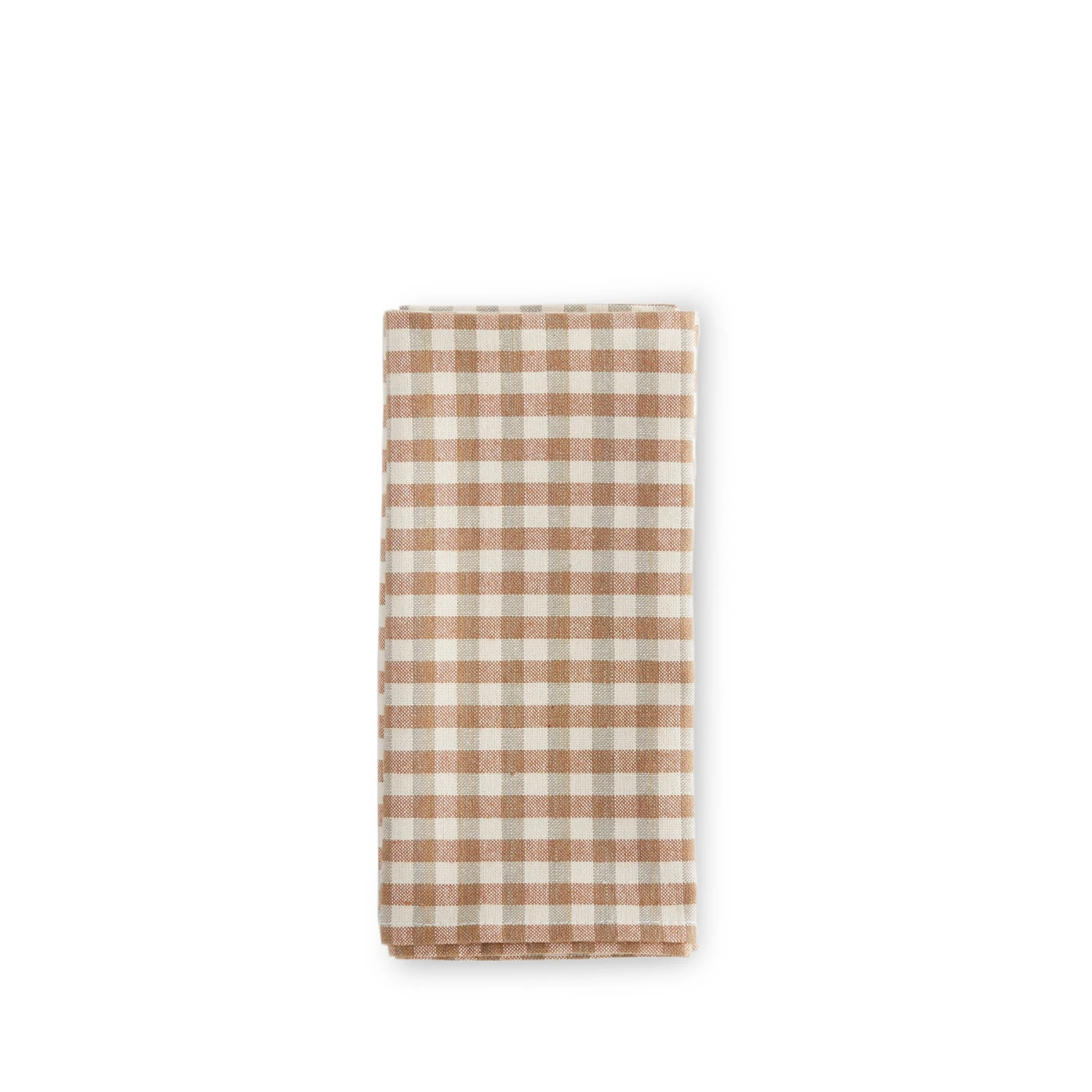 Native Organic Gingham Napkins In Cafe/Sage (Set Of 4) 1 Native Organic Gingham Napkins In Cafe/Sage (Set Of 4)