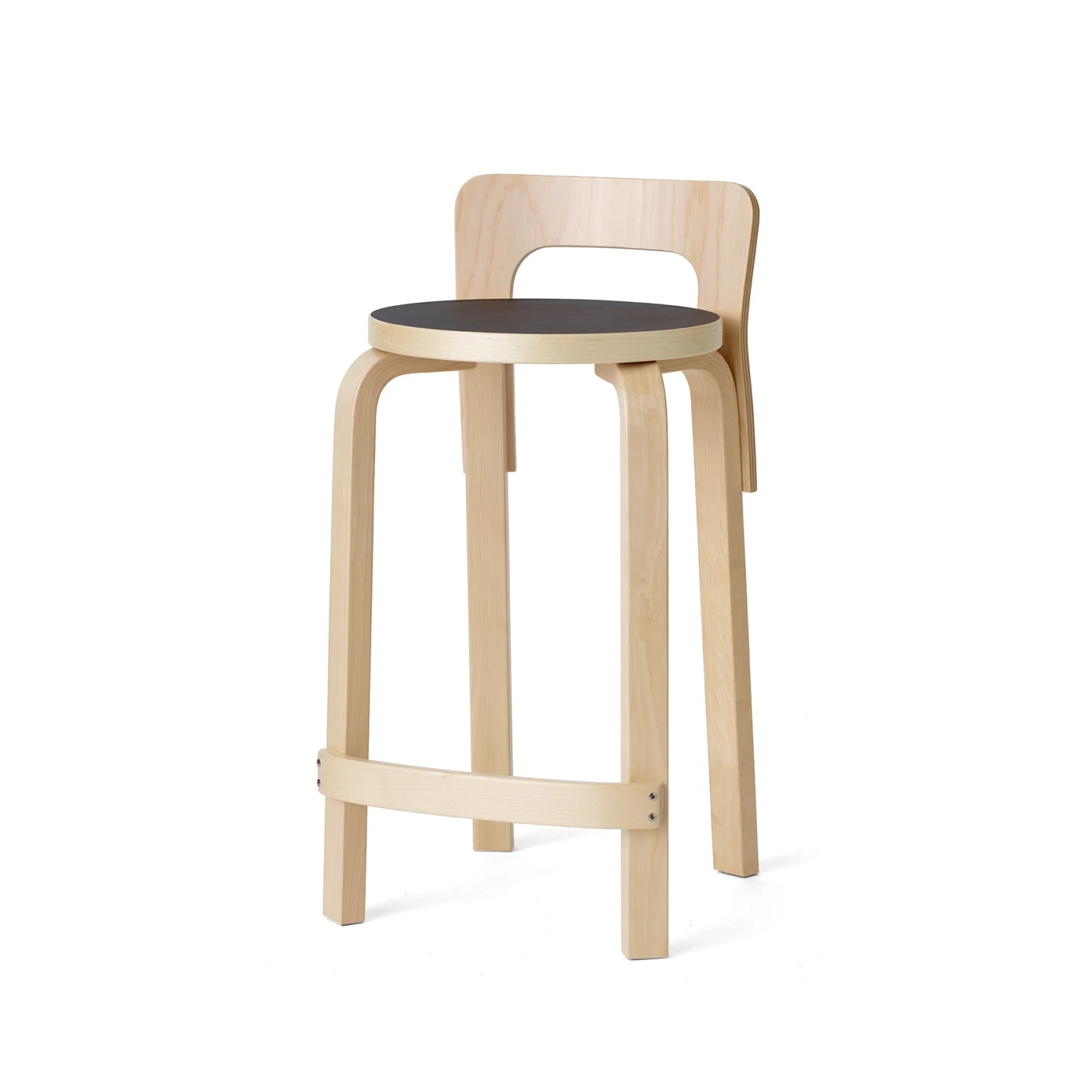 Artek High Chair K65 In Natural And Black Linoleum 1 Artek High Chair K65 In Natural And Black Linoleum