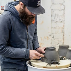 Heath Clay Studio Accessories Wide Vase In Opaque White And Matte Brown 9 Heath Clay Studio Accessories Wide Vase In Opaque White And Matte Brown