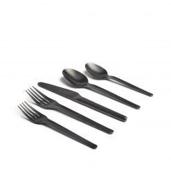 Heath Flatware All Dinnerware Muir Flatware In Onyx (5 Piece Setting)