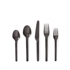 Heath Flatware All Dinnerware Muir Flatware In Onyx (5 Piece Setting)